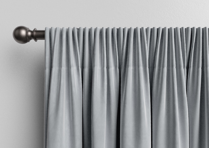 Luxe Velvet (Blackout) Pencil Pleat, Silver Grey - Ready Made Curtains - Image 10